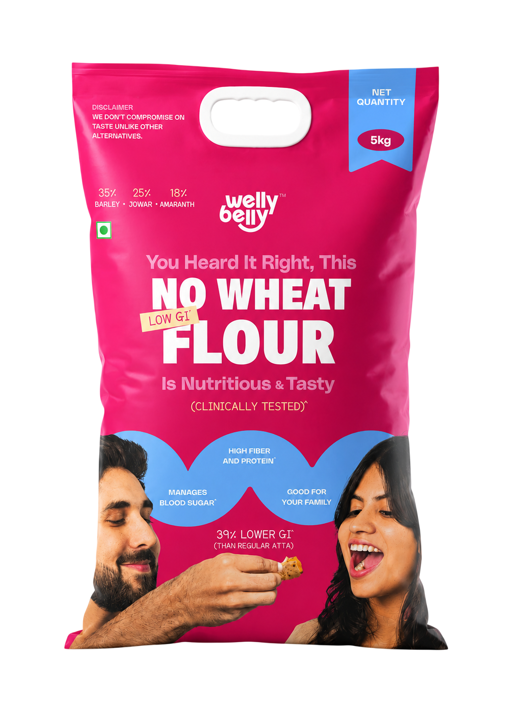 No Wheat Flour | 2X Fiber, Low GI Millet Atta for Soft Rotis – Welly Belly