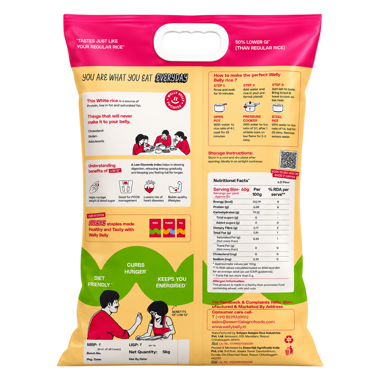 Low GI White Rice | 50% Lower Glycemic Index, Diet-Friendly Rice - Welly Belly