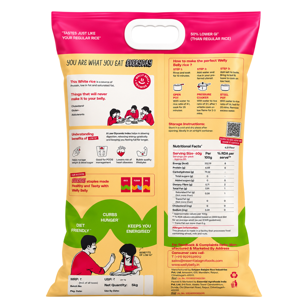 Low GI White Rice | 50% Lower Glycemic Index, Diet-Friendly Rice - Welly Belly